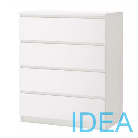 IDEA Комод с 4 ящиками, белый 80x100х48 см