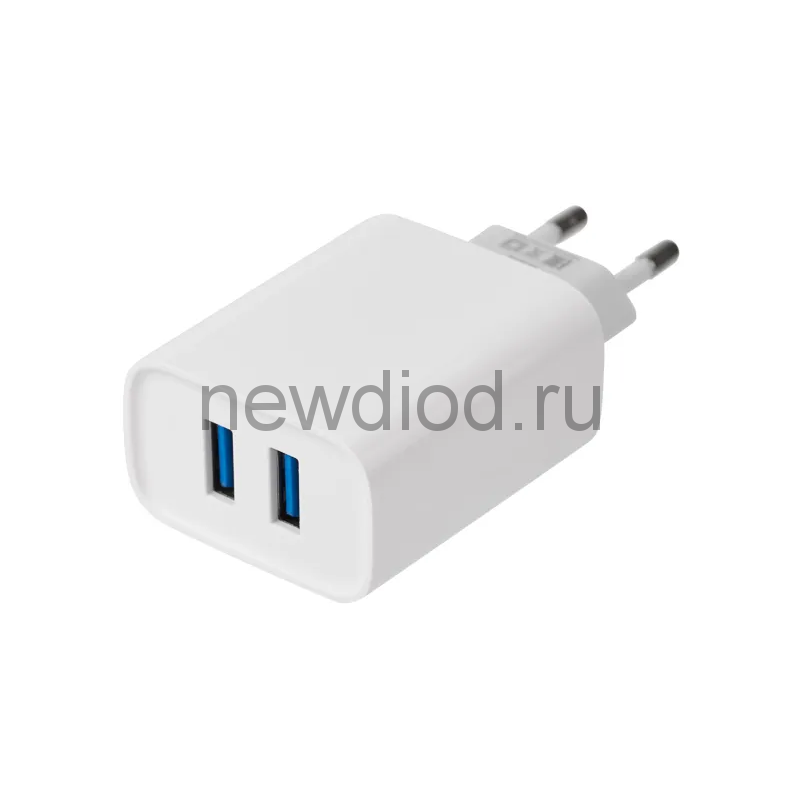 Сетевое зарядное устройство REXANT 2 x USB, 5V, 2.4 A, белое