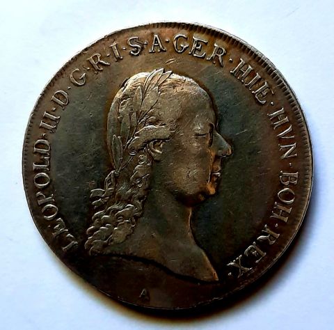 1 талер 1790 А Вена RARE Леопольд II Австрия Нидерланды AUNC