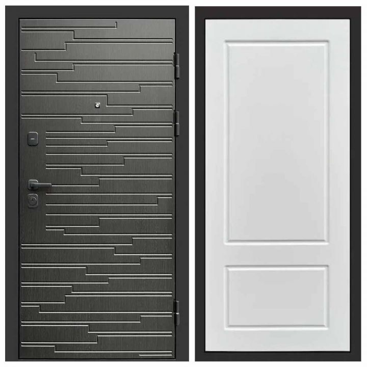 Входная дверь Termo-door Ривьера BLACK Марсель Белый Софт Металлическая