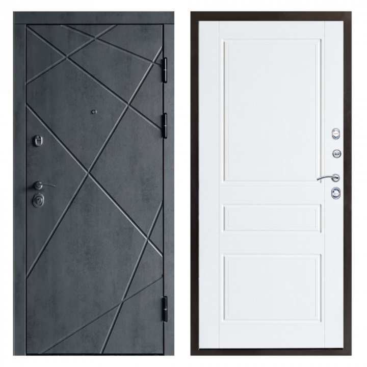 Входная дверь Termo-door  Лучи бетон Классика лиственница