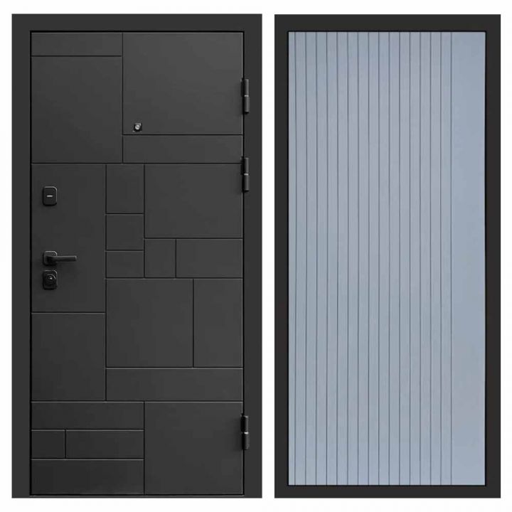 Входная дверь Termo-door Квадро BLACK FLAT Грей Софт