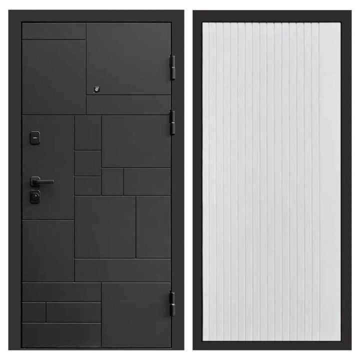 Входная дверь Termo-door Квадро BLACK FLAT Белый Софт