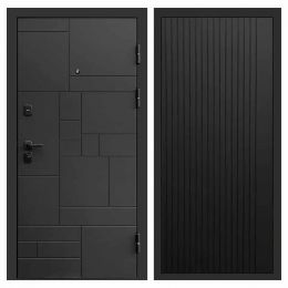 Входная дверь Termo-door Квадро BLACK FLAT Черный Кварц Металлическая