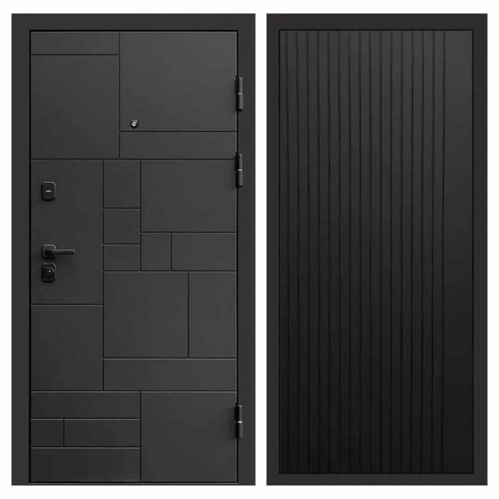 Входная дверь Termo-door Квадро BLACK FLAT Черный Кварц