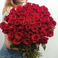 51 красная роза 70см