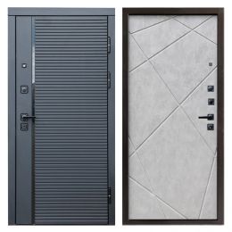 Входная дверь Termo-door Black line Лучи Бетон светлый Металлическая