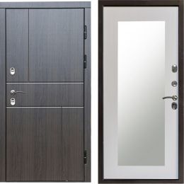 Входная дверь Termo-door Вертикаль венге Зеркало триумф лиственница с терморазрывом Металлическая
