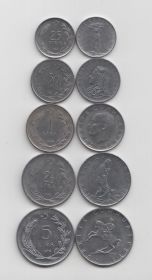 Турция Набор 5 монет UNC
