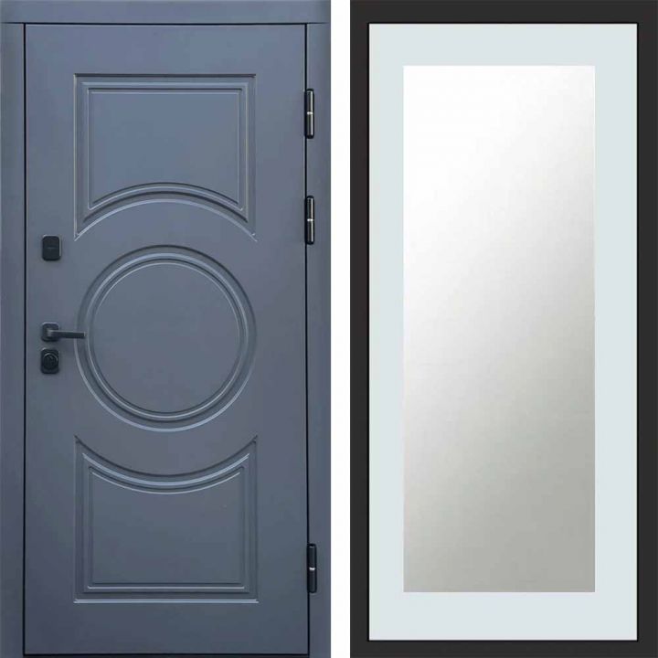 Входная дверь Termo-door Сфера Зеркало Триумф Белый Софт