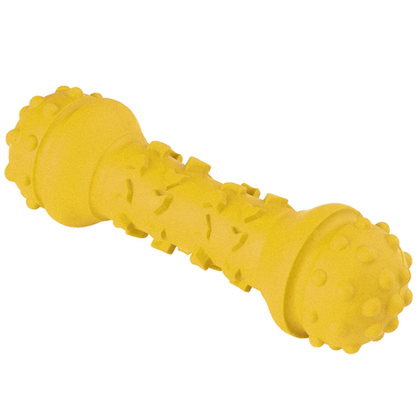 Игрушка для собак Mr.Kranch Гантель дентальная желтая с ароматом сливок 18 см