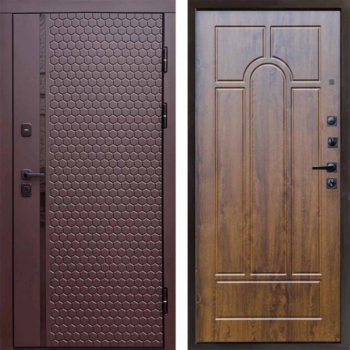 Входная дверь Termo-door SIMPLE Шоколад Арка Дуб