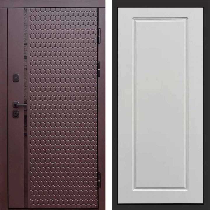 Входная дверь Termo-door SIMPLE Шоколад Гранд Белый Софт