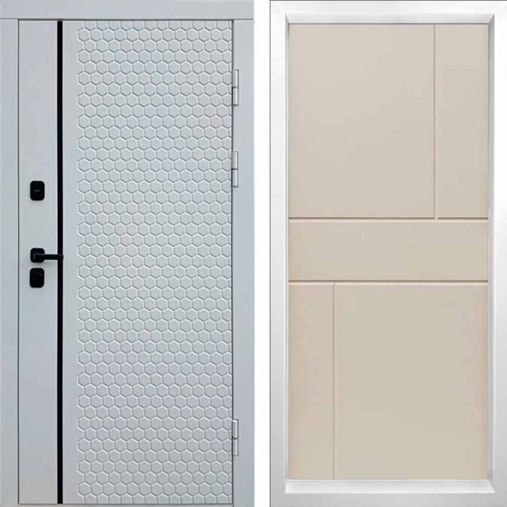 Входная дверь Termo-door SIMPLE WHITE Горизонт Слоновая Кость