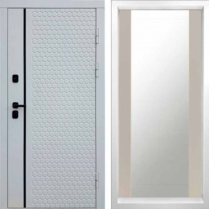 Входная дверь Termo-door SIMPLE WHITE Зеркало Слоновая Кость