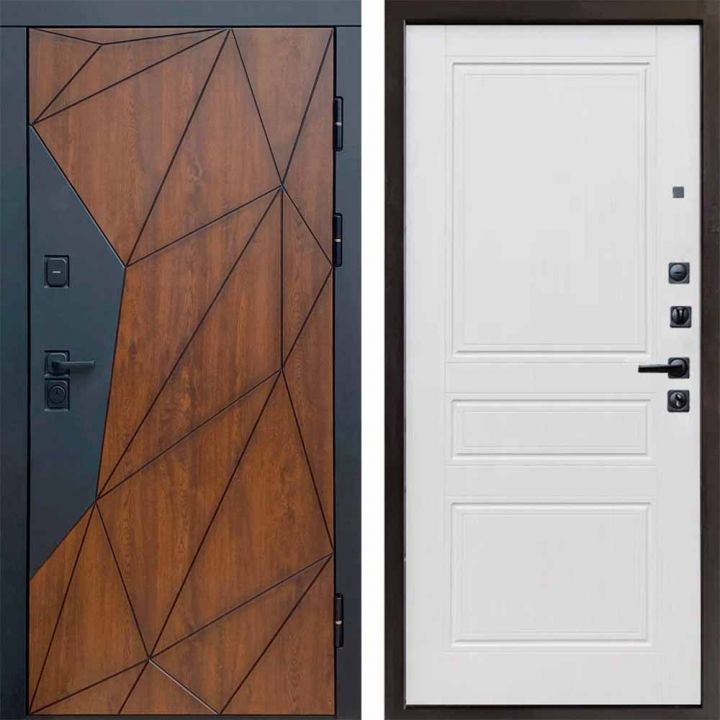 Входная дверь Termo-door Геометрия Классик Белое дерево Металлическая