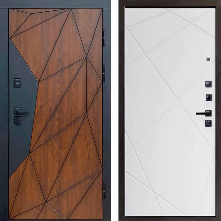Входная дверь Termo-door Геометрия Лучи Белый софт Металлическая