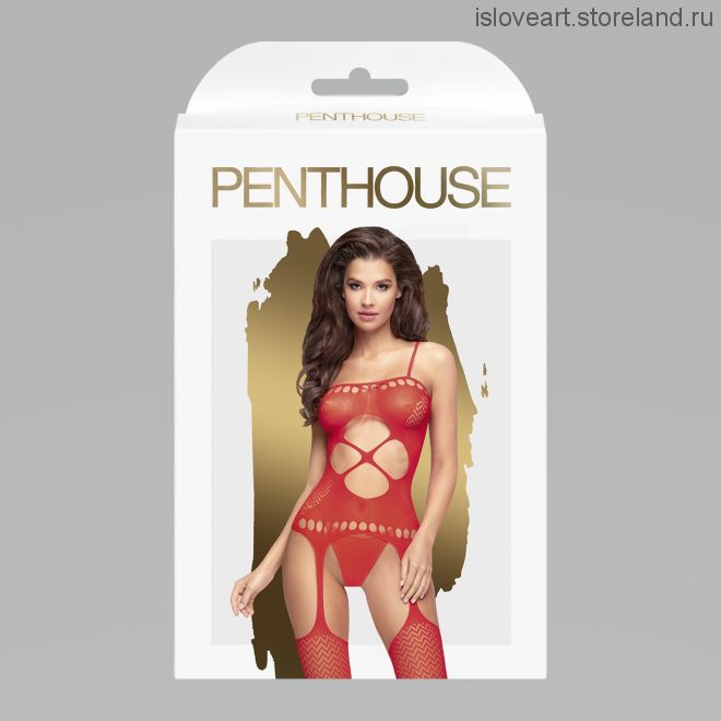 Кетсьют (боди-комбинезон) Penthouse "Hot nightfall" red (S-L)