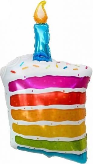 Кусочек торта шар фольгированный с гелием
