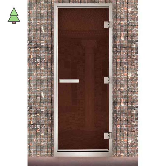 Дверь для хамама MW Арабика Бронза; Серая фурнитура