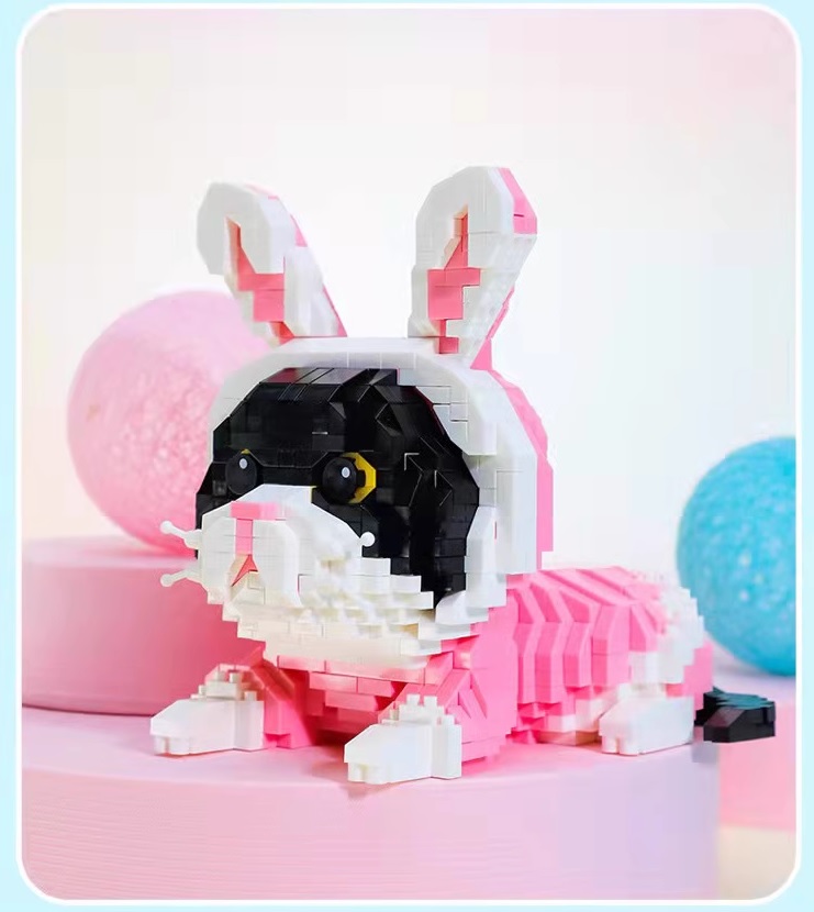 Конструктор 3D котенок в костюме кролика 967 деталей