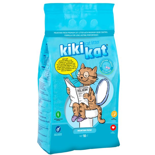 Комкующийся наполнитель KikiKat супер-белый с ароматом горной свежести