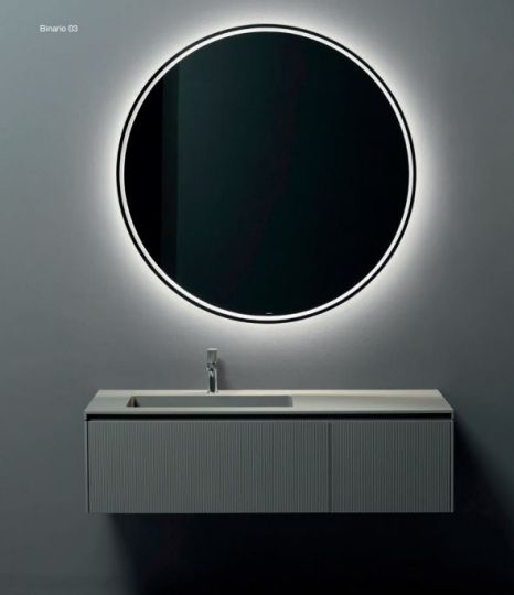 Модульный комплект мебели для ванной комнаты Antonio Lupi Binario 03 столешница Colormood (Пример 2) схема 1