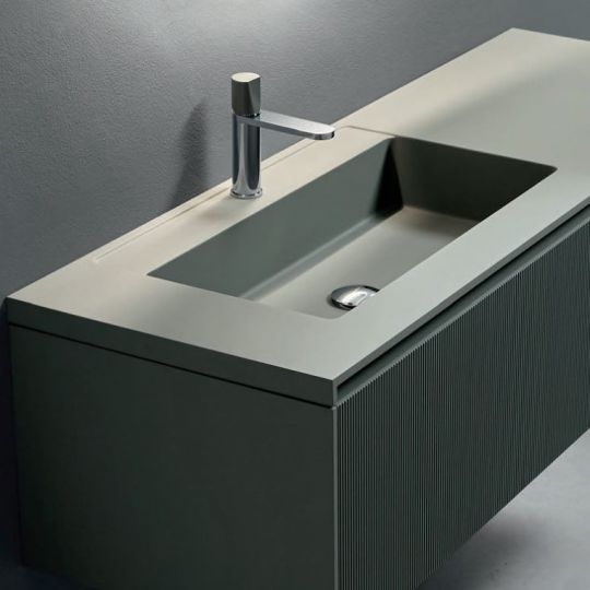 Фото Модульный комплект мебели для ванной комнаты Antonio Lupi Binario 03 столешница Colormood (Пример 2)