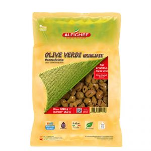 Оливки зеленые без косточек на гриле Alfichef Olive Verdi grigliate denocciolate 1 кг - Италия