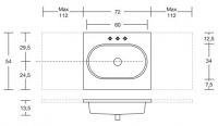 Встроенная раковина со скрытым переливом для столешницы Antonio Lupi Arena схема 3