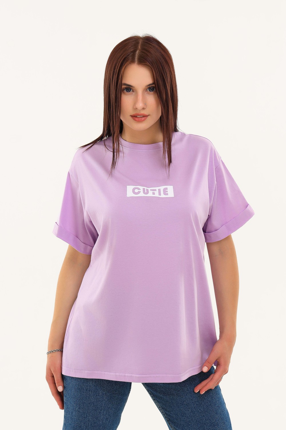 Блуза-футболка Шар с цветами молочный Мамуля Красотуля