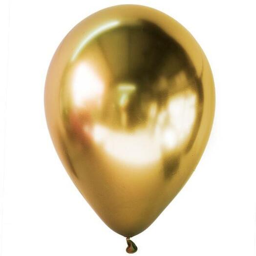 Золото Хром МИНИ шар латексный с гелием