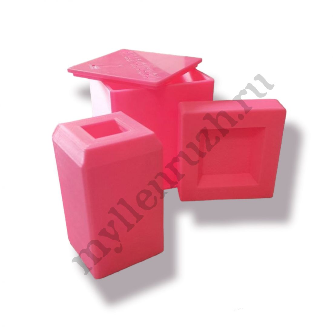 3D форма для бомбочек, Куб 7 см с толкателем (предварительный заказ)