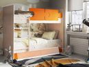 Кровать двухъярусная  "Тетрис" 1900*800 на щитах млечный дуб/оранжевый