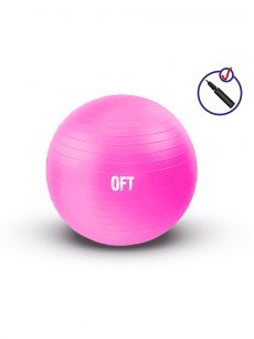 Гимнастический мяч Original Fittools FT-GBR-55FX фуксия с насосом (55 см) 