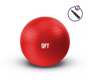 Гимнастический мяч Original Fittools FT-GBR-65RD красный с насосом (65 см) 