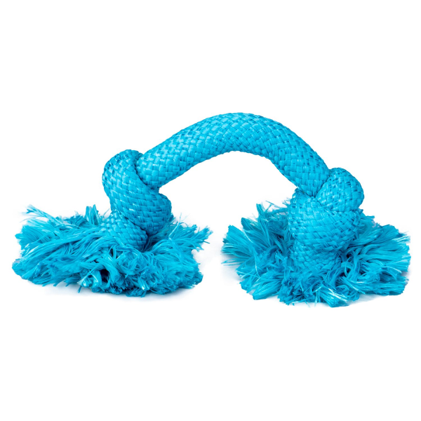 Игрушка для собак средних пород Playology DRI-TECH ROPE голубой жевательный канат с ароматом арахиса