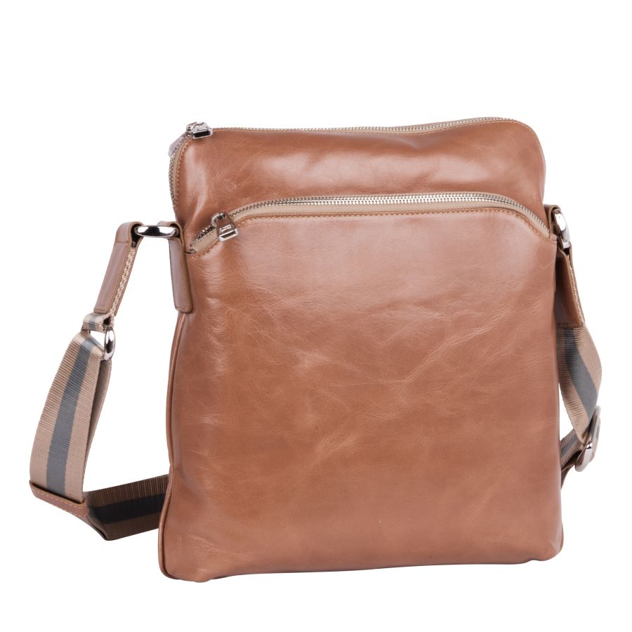 Мужская кожаная сумка 1051 светло-коричневая (Светло-коричневый) POLAR S-4617101051136