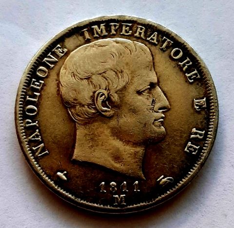 2 лиры 1811 Наполеон I AUNC Италия Франция