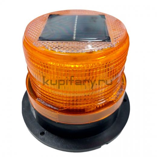 Оранжевый автономный проблесковый маяк на солнечной батарее 4-9KF на магните