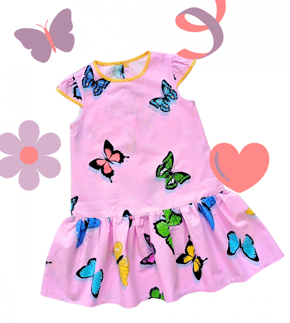 Платье для девочки Разноцветные бабочки