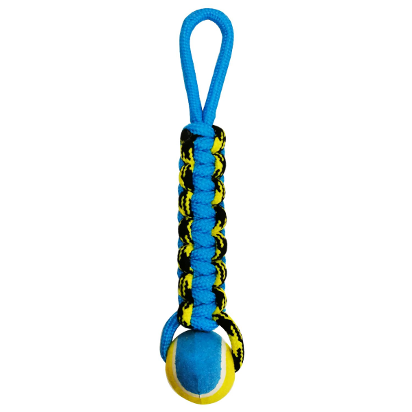 Игрушка для собак Petpark Плетенка с теннисным мячом и петлей 8 см