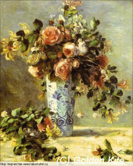 Набор для вышивания "942 Roses and Jasmine in a Delft Vase"