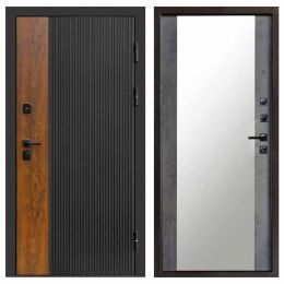 Входная дверь Termo-door Престиж BLACK Зеркало бетон темный Металлическая