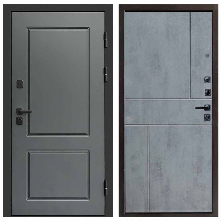Входная дверь Termo-door Верона BLACK Горизонт бетон темный Металлическая
