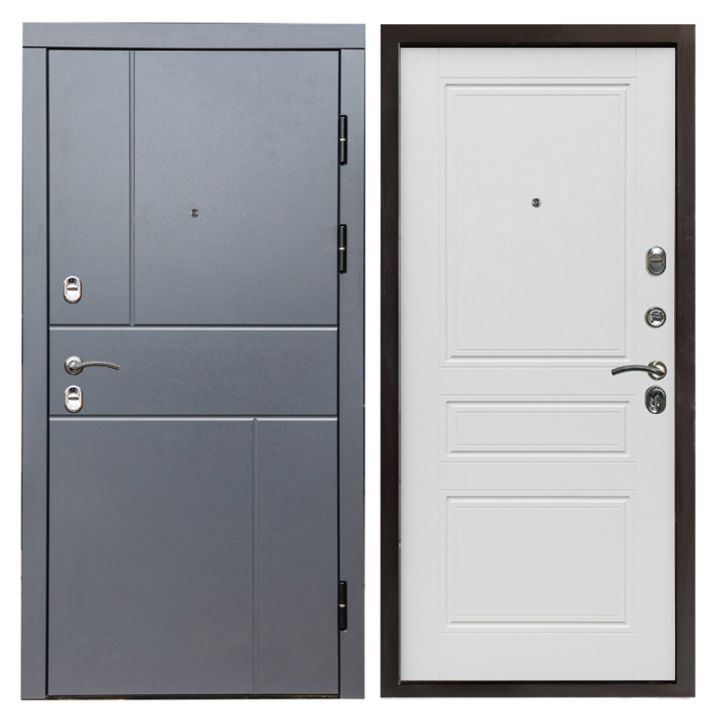 Входная дверь Termo-door Вертикаль Grey Классик Лиственница Металлическая