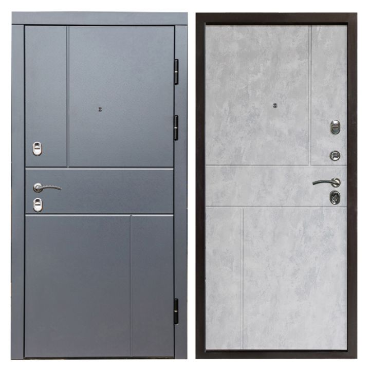 Входная дверь Termo-door Вертикаль Grey Горизонт Бетон светлый Металлическая