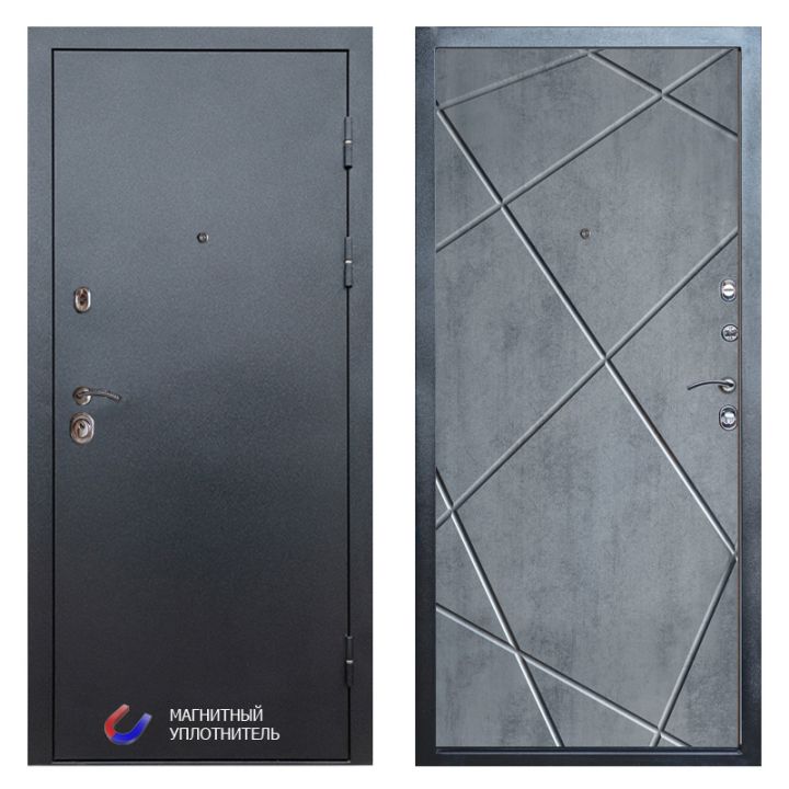 Входная дверь Termo-door Техно Графит Лучи бетон темный