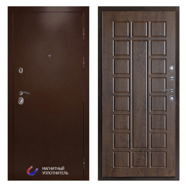 Входная дверь Termo-door Техно Медь Престиж дуб Металлическая