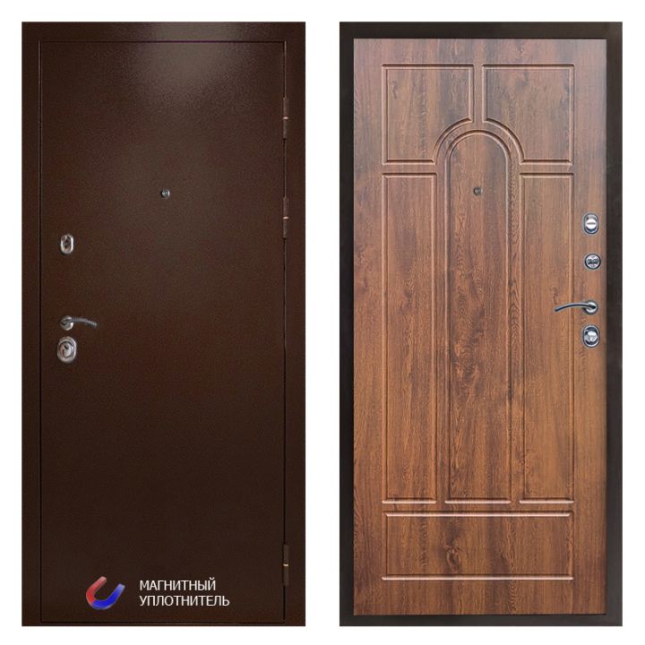 Входная дверь Termo-door Техно Медь Арка Дуб Металлическая